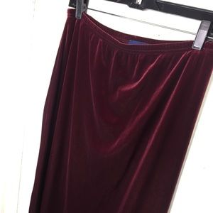 Burgundy Velvet Maxi Skirt